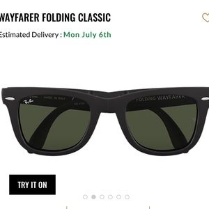 Black Folding Wayfarer sun glasses